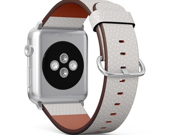 Polka Dot Print, Apple Watch Band ( 38mm / 40mm / 41mm / 42mm / 44mm / 45mm), Vegan Faux-Leather Watch Strap Wrist Bracelet.