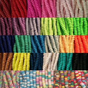 Heishi beads, Clay disc, Polymer clay beads, AFRICAN vinyl Disc Beads, Heishi Bracelet beads6X3mm