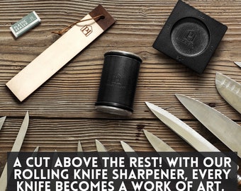  Rolling Knife Sharpener, Knife Sharpening with Industry  Diamonds and Ceramic Discs. Rolling Knife Sharpening System for Kitchen  Knives, Knife Sharpener Kit with 15 & 20 Degree Sharpening.(Walnut) : CDs &  Vinyl