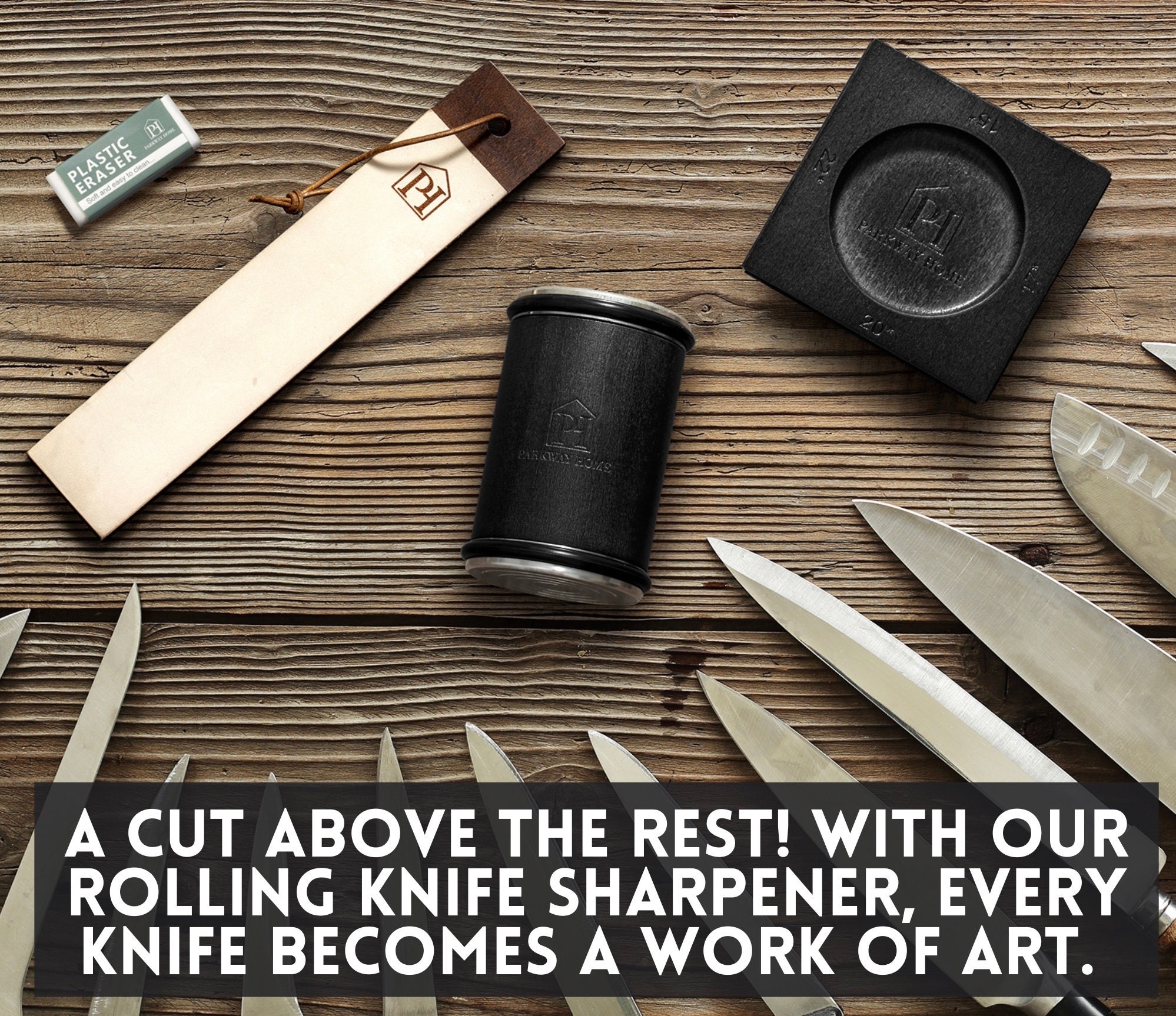  Rolling Knife Sharpener,Knife Sharpening Made Easy,Tumbler  Knife Sharpener,Rolling Knife Sharpening System for Kitchen Knives - Knife  Sharpener Kit Offers 15 & 20 Degree Sharpening (Brown): Home & Kitchen