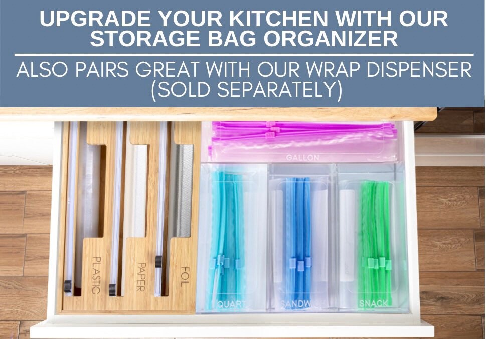 Clear Storage Bag Organizer Box. Organize Food & Storage Bags in Drawer or  Wall. Fits All Zip and Slider Quart Sandwich Snack Sizes. 