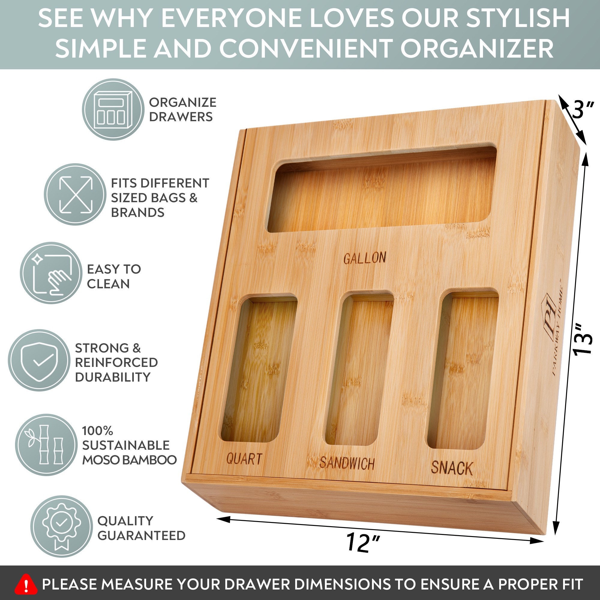 Plastic Bag Organizer W/sliding Cover and Engraved Labels. Etsy