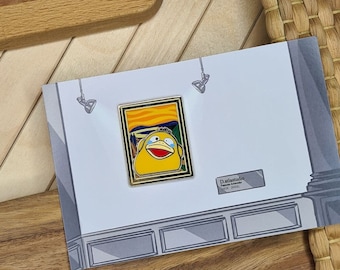Psy-duck Famous Painting 'The Scream' Enamel Pin, Golden Plated