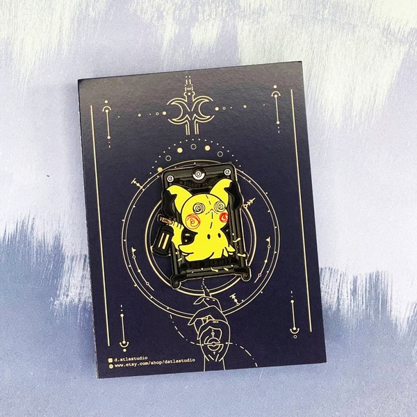 Tarot Mimikyu the hermit enamel pin