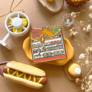 Charizard hotpot stall enamel pin