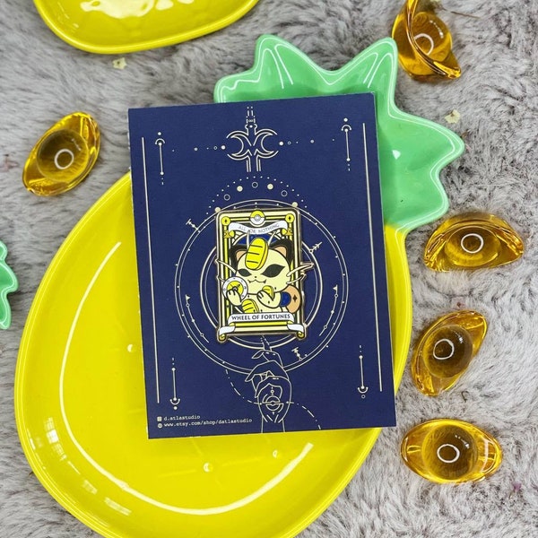 Emaille pin van Meowth tarotrad van fortuin