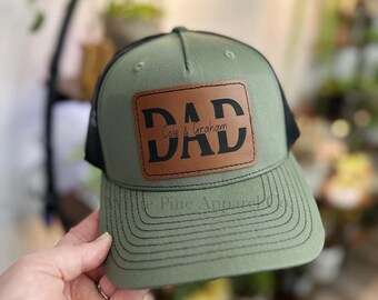 Benutzerdefinierte Hut | Benutzerdefinierte Papa Hut | Individuelle Bekleidung | Leder Flicken Hut | Dad Mütze | Vatertags Geschenk | Geschenk für Opa | Geschenk für Papa