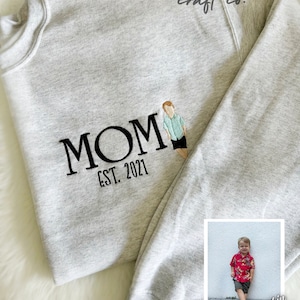 Custom Embroidered Photo Sweatshirt: Personalized Mom or Dad Gift