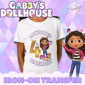Gabby&#39;s Dollhouse Iron On Transfer Design I Birthday Party Iron On Transfer I Gabby&#39;s Dollhouse Birthday Outfit - Digital Iron On Transfer