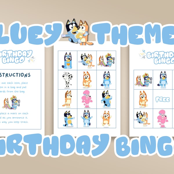 Blue.y Bingo Birthday Game, Blue.y Birthday Bingo, Instant Download, BLUE, Blue.y Birthday Boy Party Decor, DIY, Printable, Blue.y Party Bag