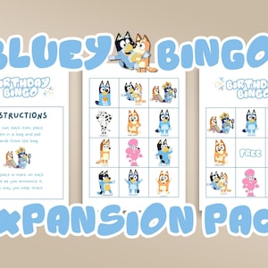 Blue Dog Bingo Birthday Game 6 PC EXPANSION Pack , Blue Dog Birthday Bingo, Instant Download, BLUE, Blue Birthday diy, Instant Printable