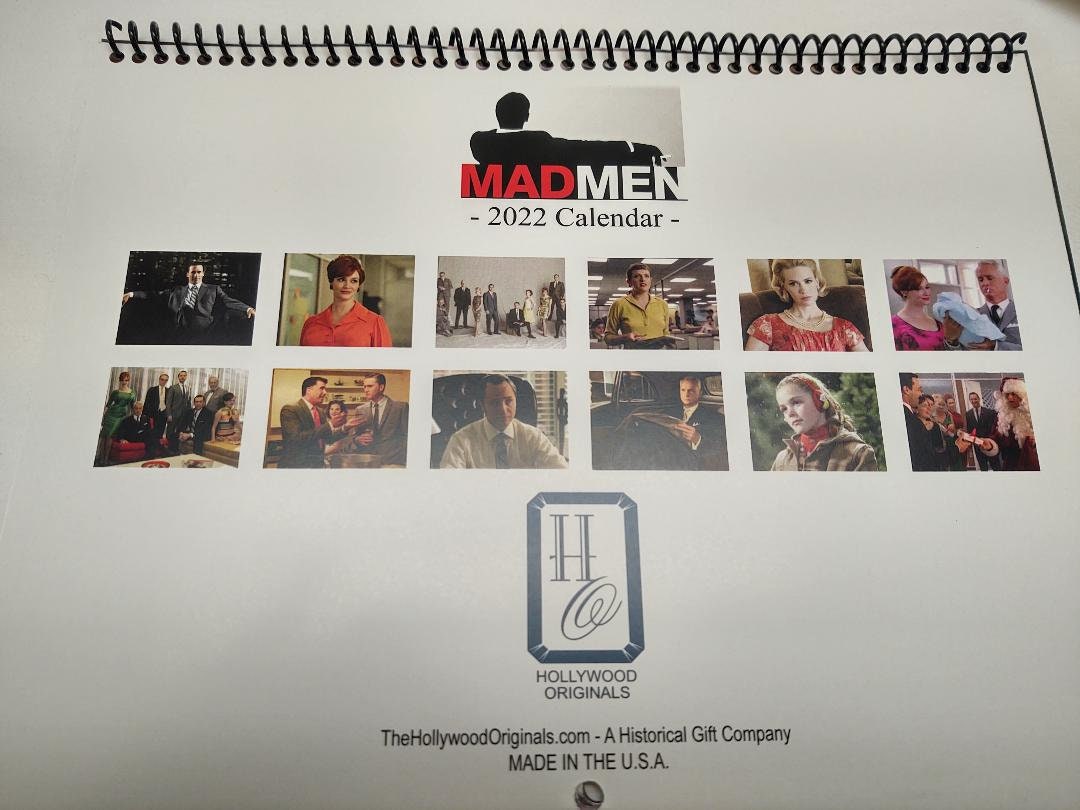 Mad Men Calendar 2022 wall Size Made in the USA Sterling Etsy