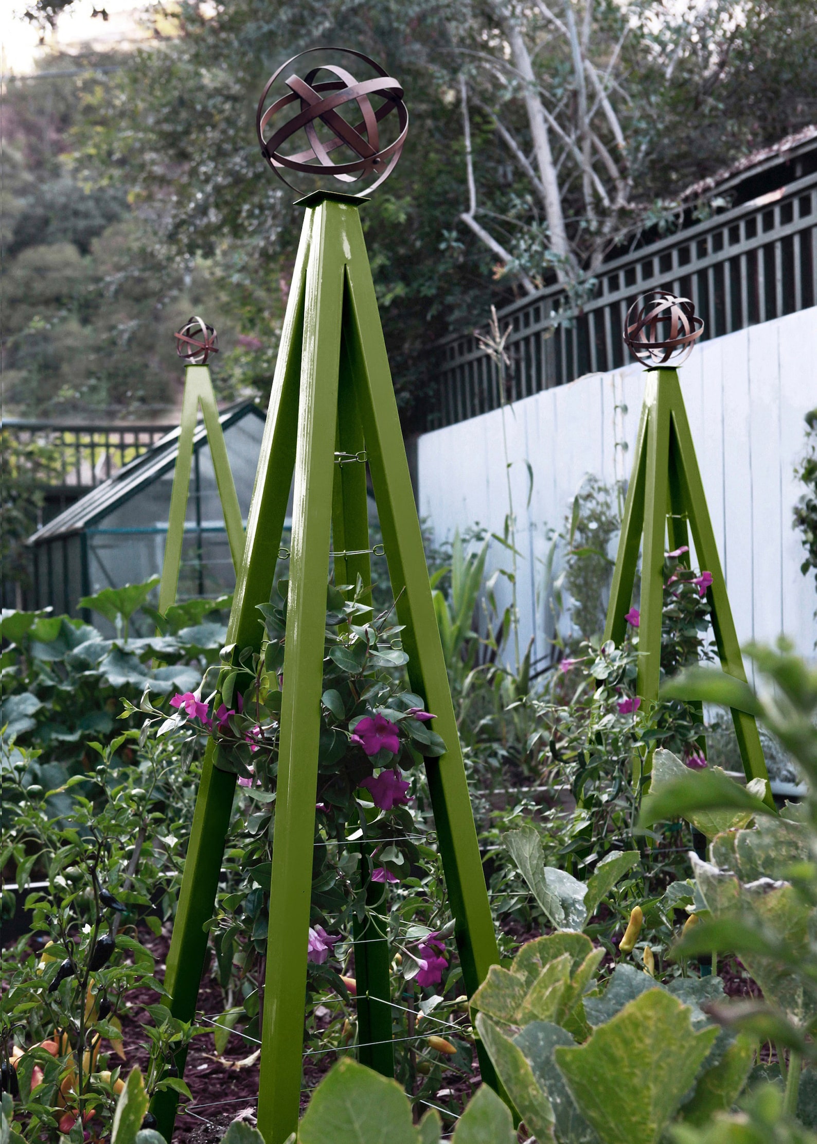 Modern Steel Garden Obelisk Tuteur, Trellis Plant Support Large Etsy