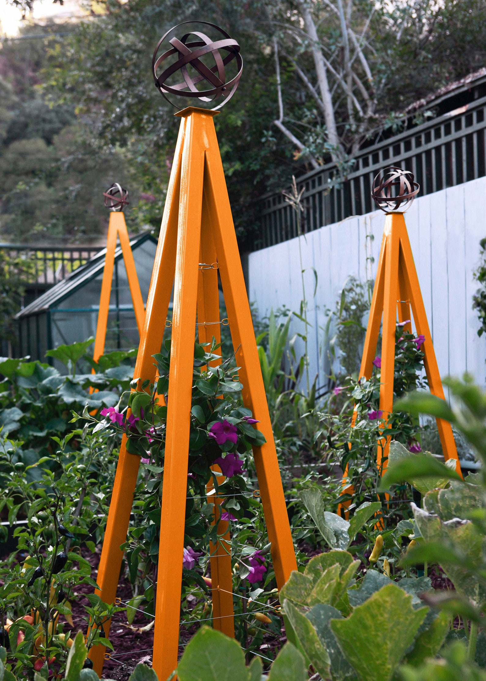 Modern Steel Garden Obelisk Tuteur, Trellis Plant Support Large Etsy