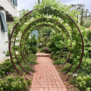 Gracie Sculptural Steel Moon Gate Arbor – Modern Garden Arch Trellis (Large)