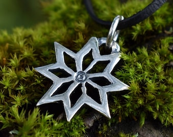 Star Pendant in Sterling Silver or Bronze, Handmade Norse Jewelry, Sustainable Gift for Him and Her, Morning Star, Auseklis