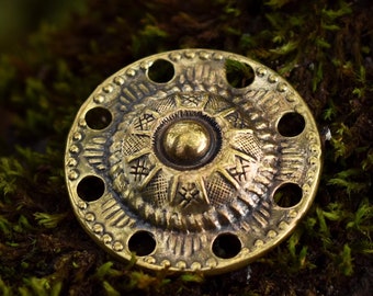Latvian Sun Brooch Sakta, Ethnic Fibula in Bronze or Sterling Silver, Handmade Mandala Disc Brooche, Sustainable Mother’s Day Gift for Mom