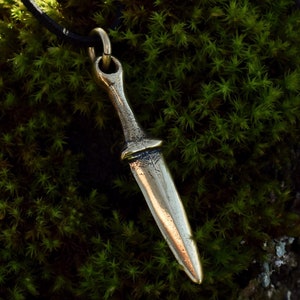 Medieval Sword Necklace, Men Pendant in Sterling Silver or Bronze, Handmade Viking Jewelry, Gift for Him or Her