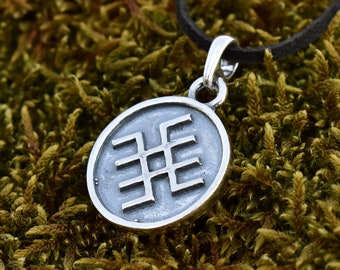 Latvian Symbol Pendant, Handmade Jewelry with Protective Runes, Aka and Ūsiņš Necklace Pendant, Birthday Gift for Sister