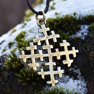 Large Pagan Cross Pendant in Bronze or Sterling Silver, Handmade Women and Men Jewelry from Latvia, Sustainable Norse Gift for Him or Her