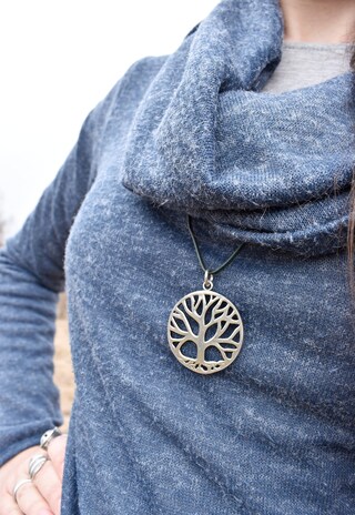 Ciondolo Albero Della Vita Celtico In Argento 925 Massiccio, Gioiello WithLoveSilver, Senza Pietre, Sacchetto In Velluto Incluso, 4.8 Grammi