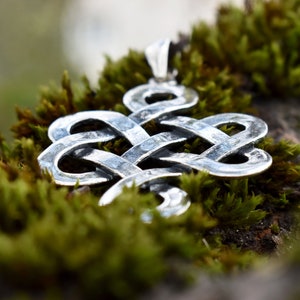 WithLoveSilver Sterling Silver Celtic Knot Flower Of Life Pendant - Round Cut Out Design With Black Velvet Pouch