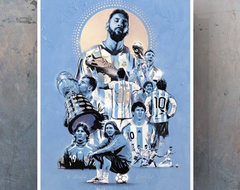 Stampa artistica di Lionel Messi Argentina