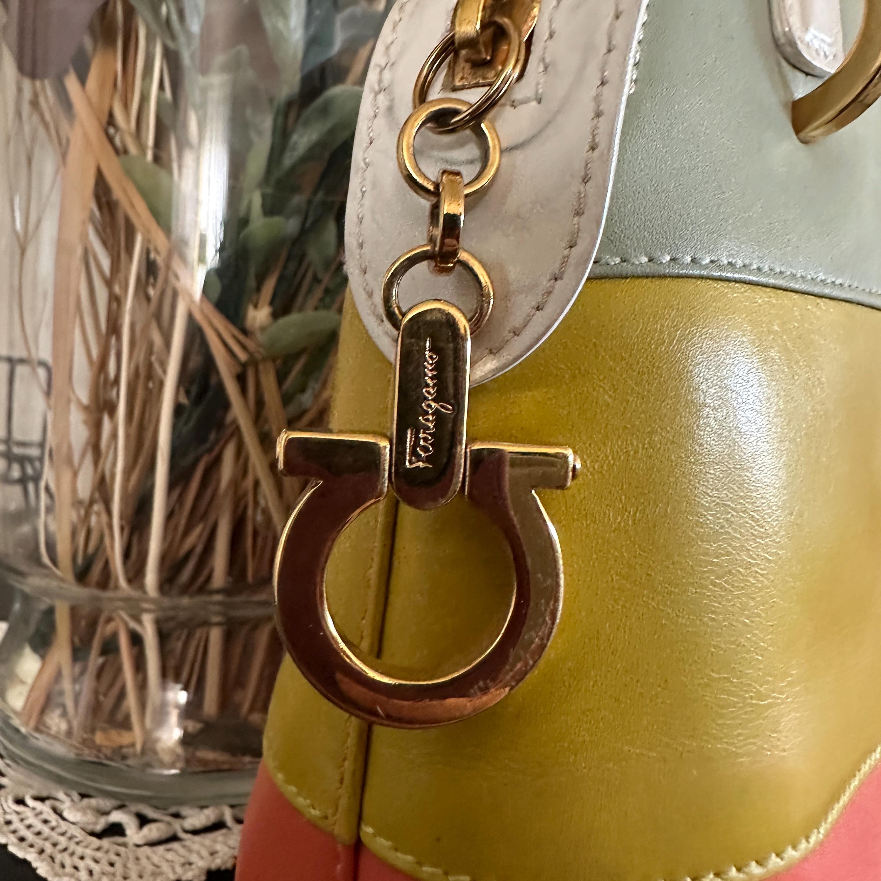 Vintage Salvatore Ferragamo Colorblock Handbag - Etsy