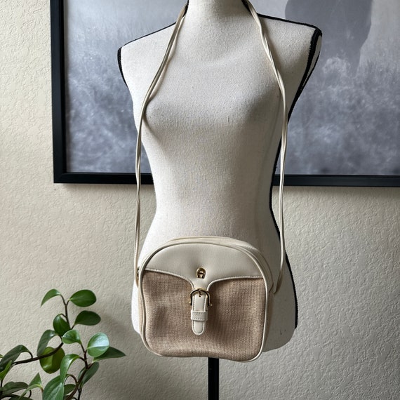 Vintage Etienne Aigner Shoulder Bag Jute Crossbod… - image 9