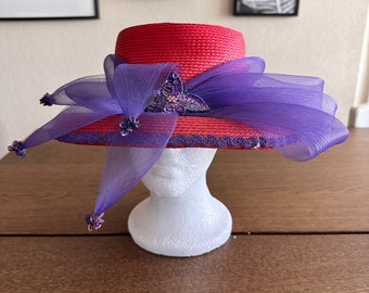 Sombrero Derby de Kentucky ROJO vintage