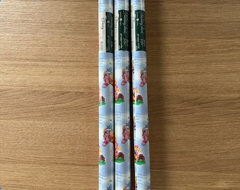 Vintage Disney "Winnie the Pooh" The Finishing Touch by American Greetings Gift Wrapping Paper 3 Rolls - 35 sq ft / 3.25 meters