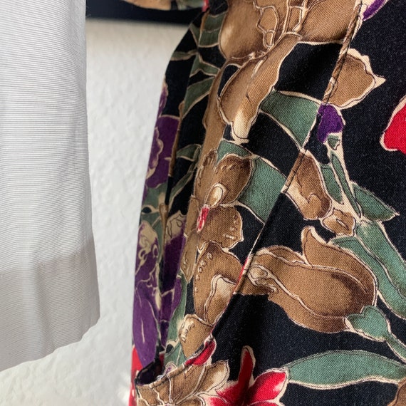 Vintage Floral Blouson  Midi Dress Quarter Puffed… - image 4