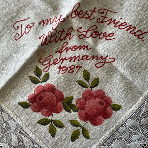 Lot of 3 Vintage Friendship Handkerchiefs Floral … - image 6