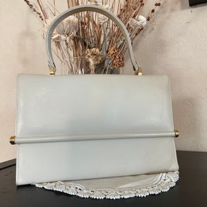 Vintage Leather Flap Bag Top Handle Purse
