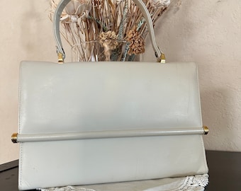 Vintage Leather Flap Bag Top Handle Purse