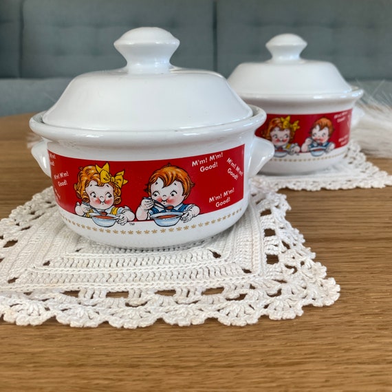 Vintage 1998 Campbell Soup Bowls With LIDS Set of 2 Etsy