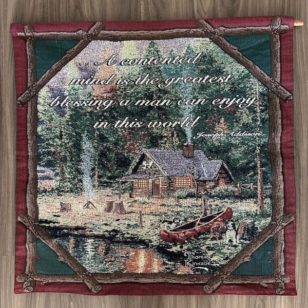 Thomas Kinkade Wall Hang Tapestry- End of  a Perfect Day 27 x 27 in