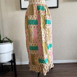 Vintage Apron Patchwork Ruffled Apron