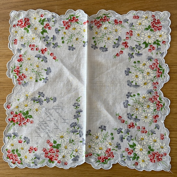 Lot of 3 Vintage Friendship Handkerchiefs Floral … - image 2