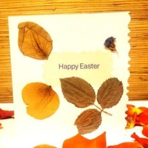 Saludo de Pascua, decoupage con flores reales, ¡único, hecho a mano!