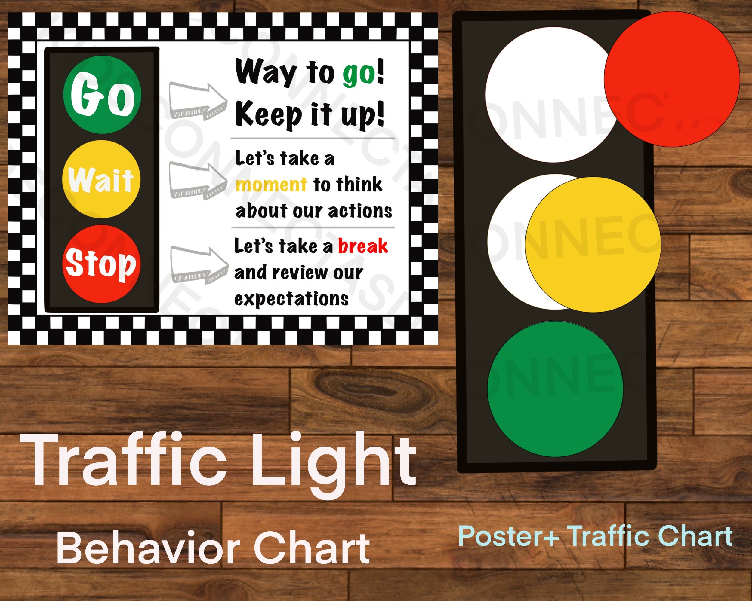 guide forfader antik Traffic Light Behavior Chart Poster and Visual Aid - Etsy