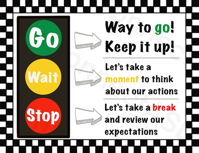 Traffic Light Behavior Chart Poster and Visual Aid Etsy Norway