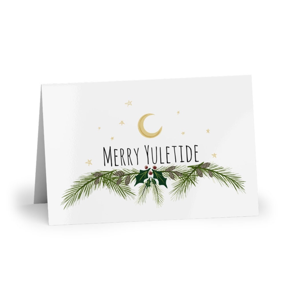 Merry Yuletide Holiday Greeting Card Etsy UK