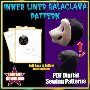 Inner Liner Balaclava PATTERN for Fursuit or Cosplay