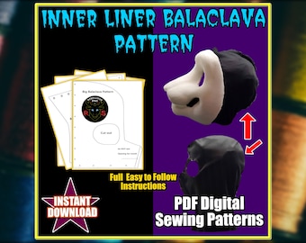 PATRÓN de pasamontañas con forro interior para fursuit o cosplay