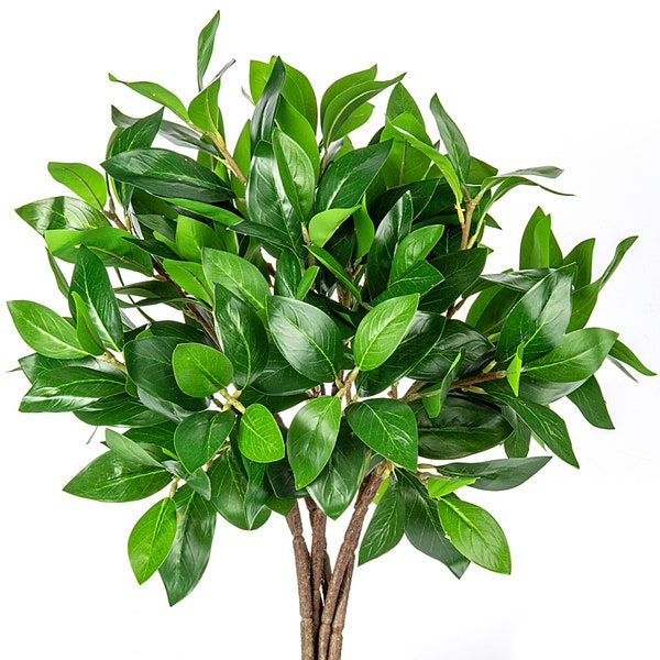 Greenery Branch Tree Stems, Real-Touch Silk Green Leaves, Artificial Plants 21” Tall  - 6pcs Set