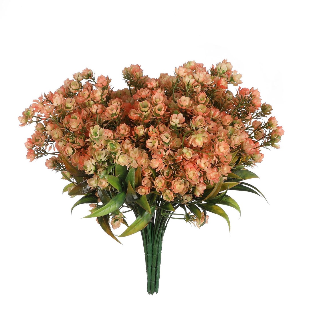 Plastic Flowers Bulk Orangered Artificial Wildflowers 13 Stems Faux