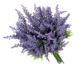 Lavender Artificial Purple Flower Plants Lavender Stems Faux Leaves Real Touch Floral Arrangement DIY Wedding Home Decor Bulk 8pcs