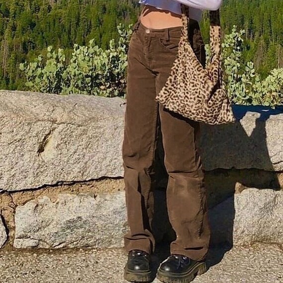 Indie Boot Leg Pants Solid Corduroy 