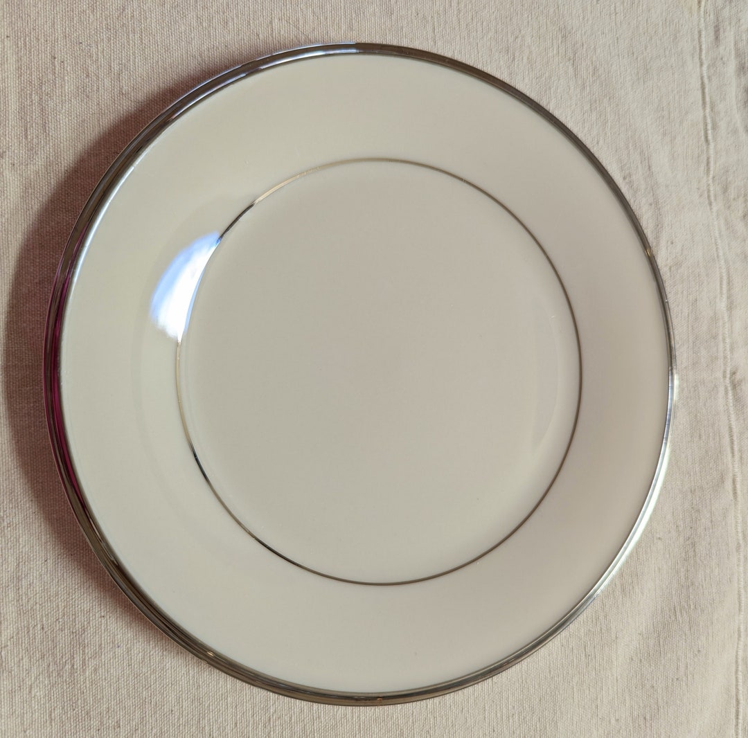 Lenox Solitaire 8 Salad Plate Fine Bone China, Ivory in Color With